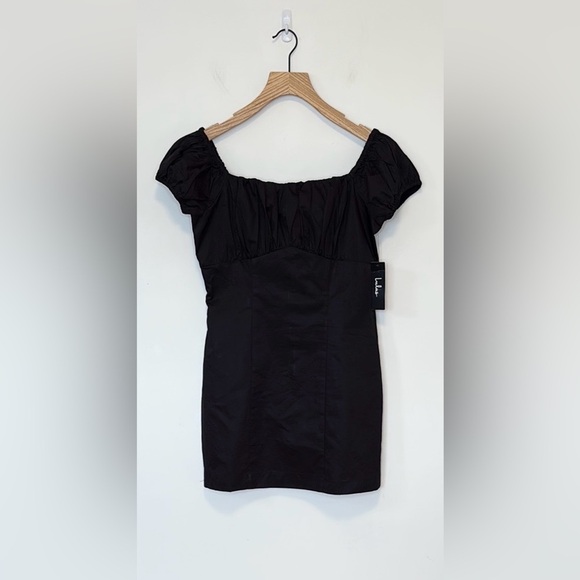 Lulus Whatever You Like Black Short Sleeve Mini Dress NWT , sz medium - Picture 5 of 11
